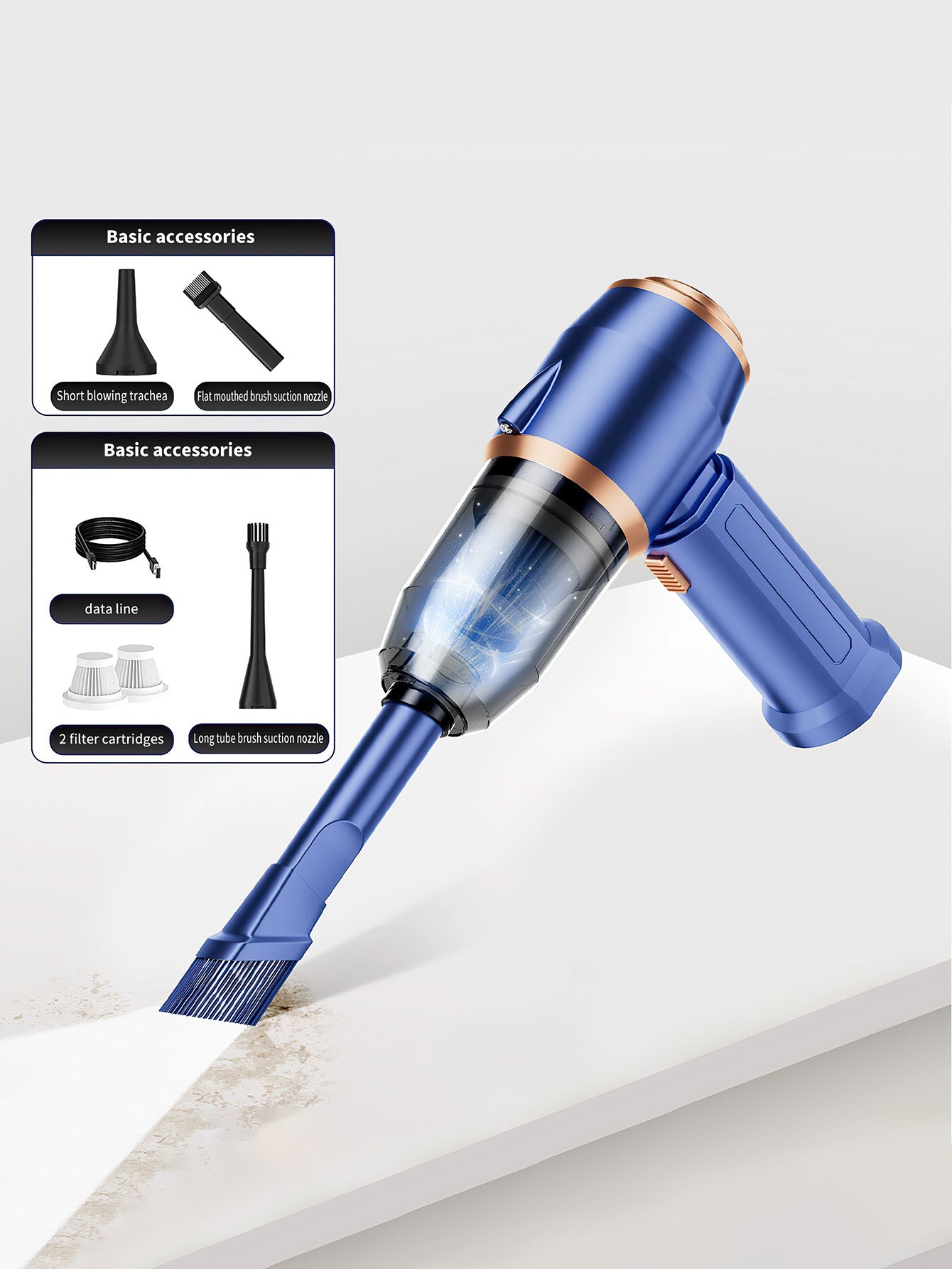 Portable Handheld Vacuum Cleaner for Car and Home Use - 2 Colors