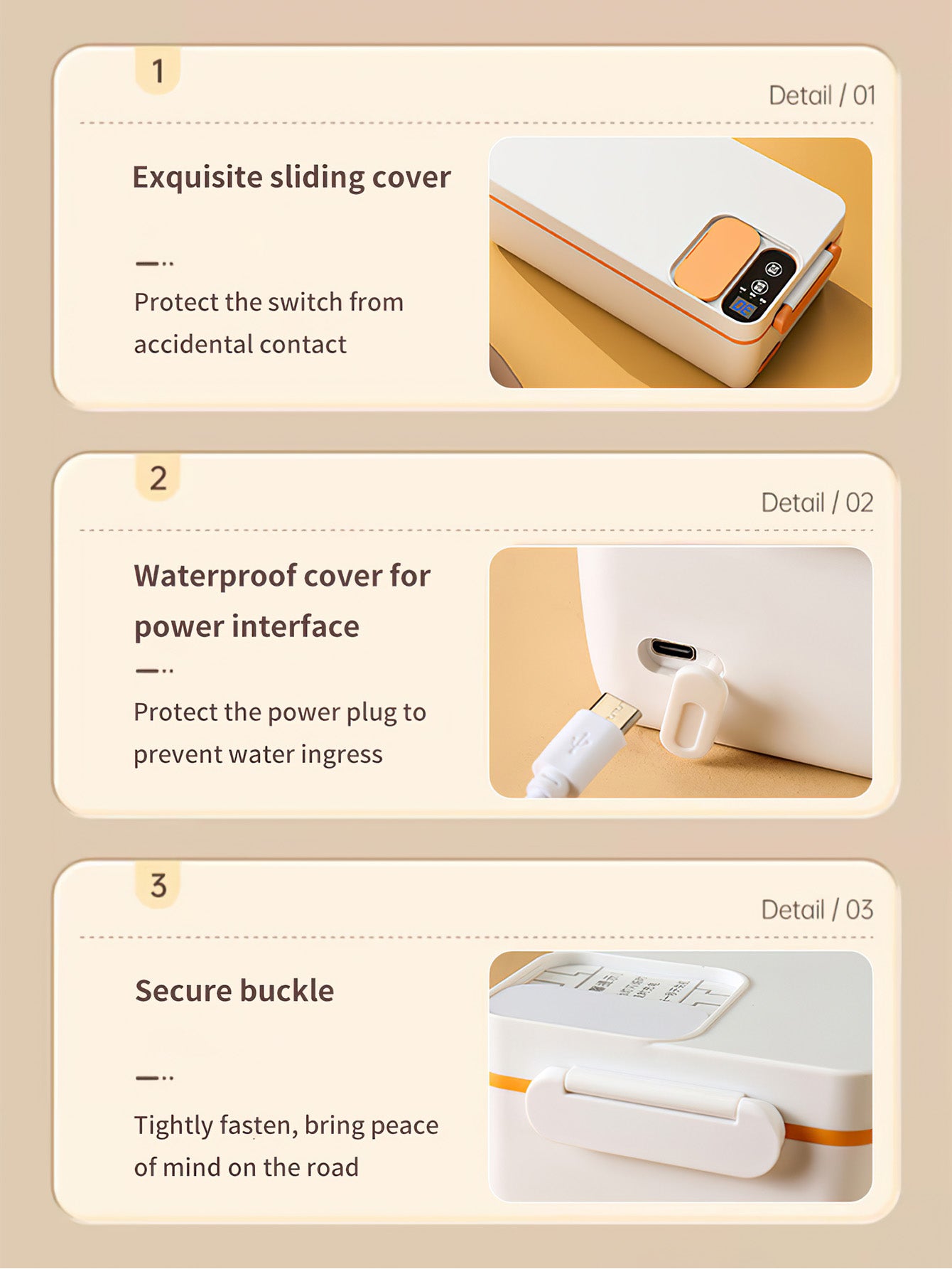 304 Stainless Lunch Box: Portable Food Warmer for Students & Professionals - 3 Colours