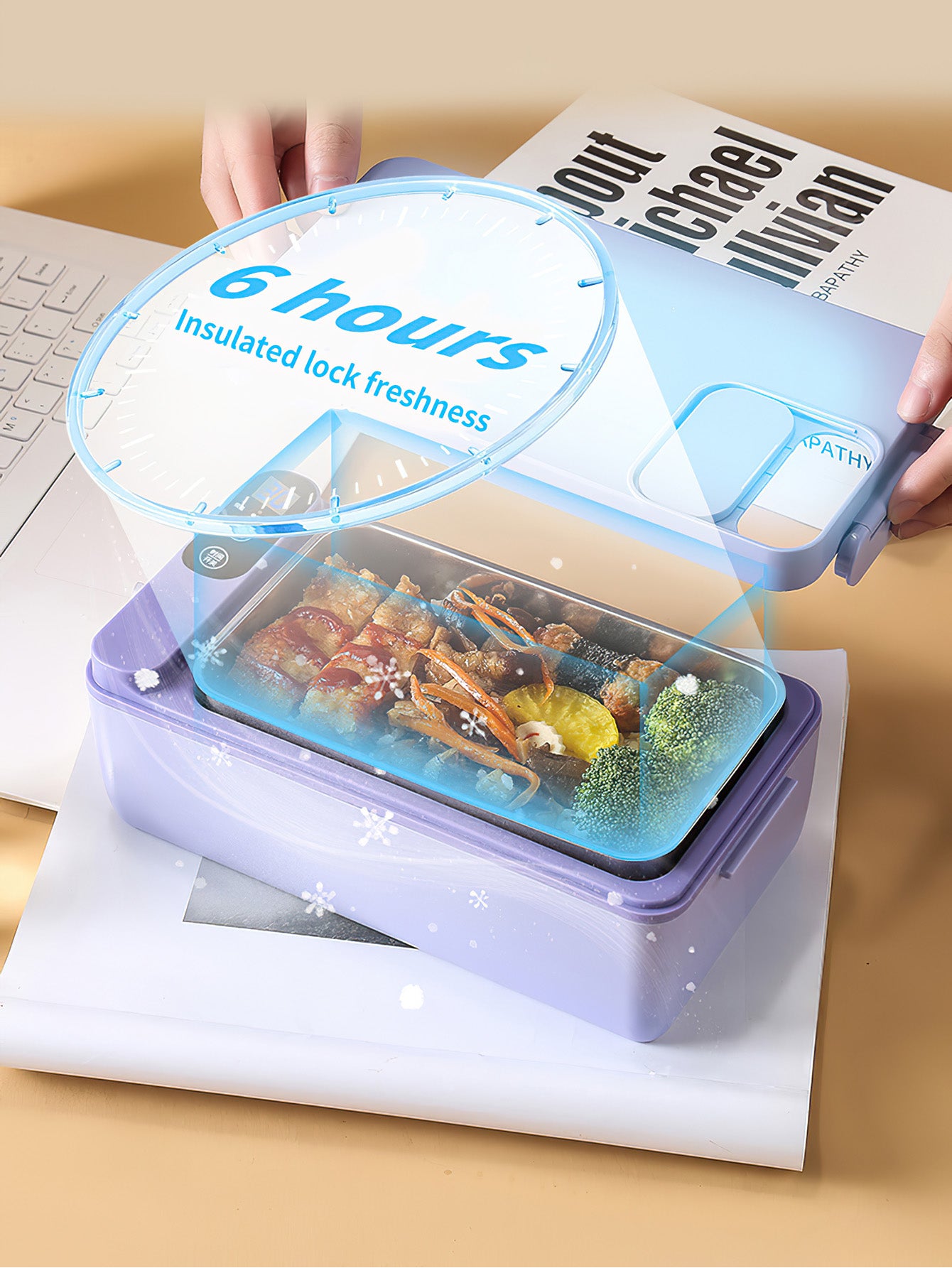 304 Stainless Lunch Box: Portable Food Warmer for Students & Professionals - 3 Colours