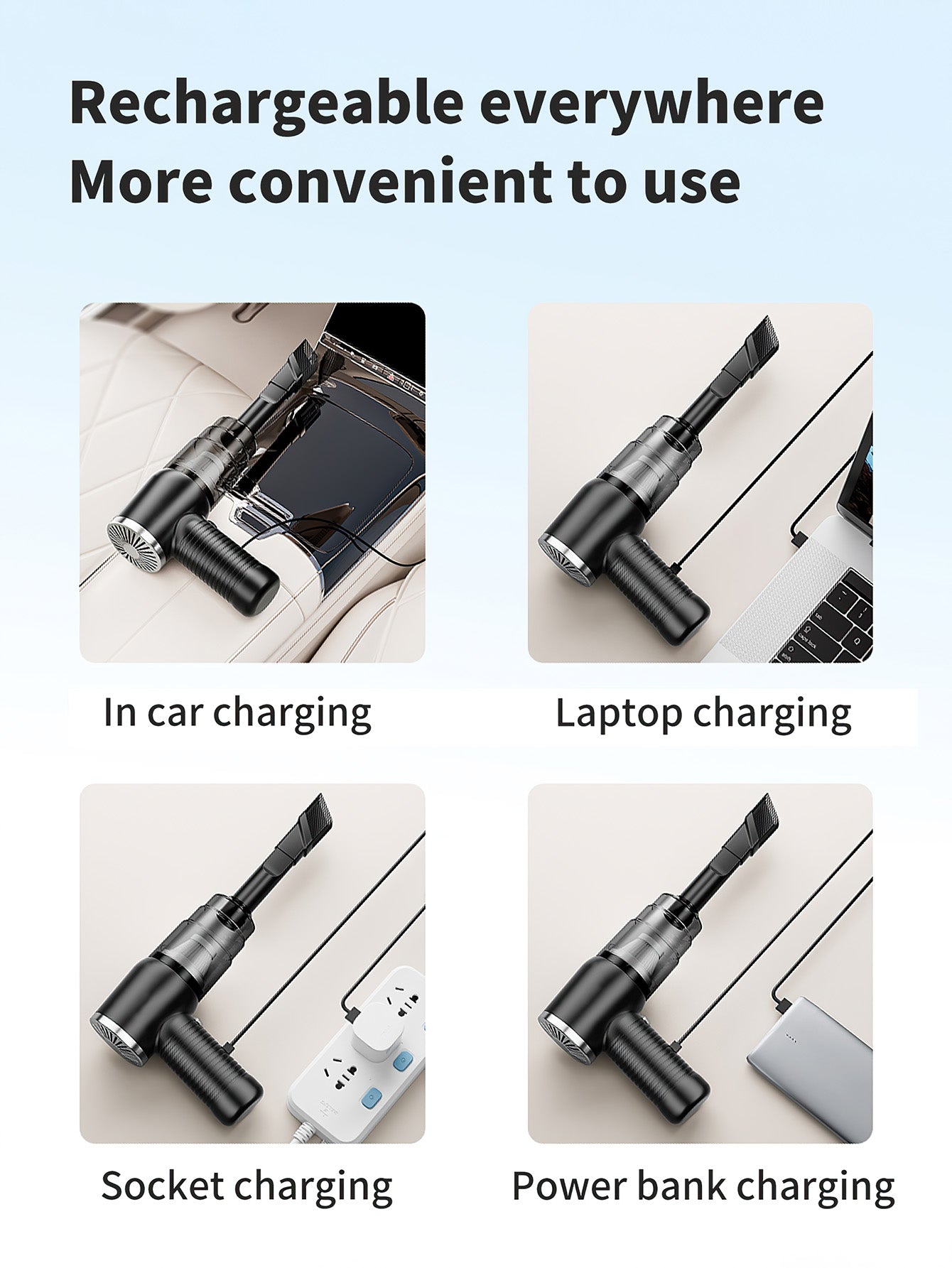 Powerful Portable Handheld Vacuum Cleaner - 2 Colors
