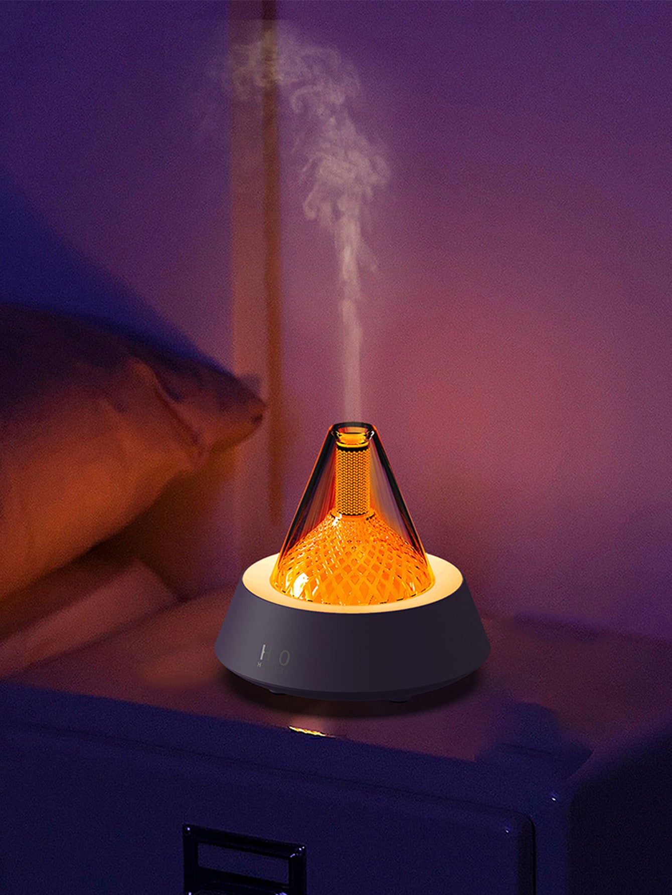 Seven-Color Ambient Light Aroma Humidifier - 2 Styles 2 Colours