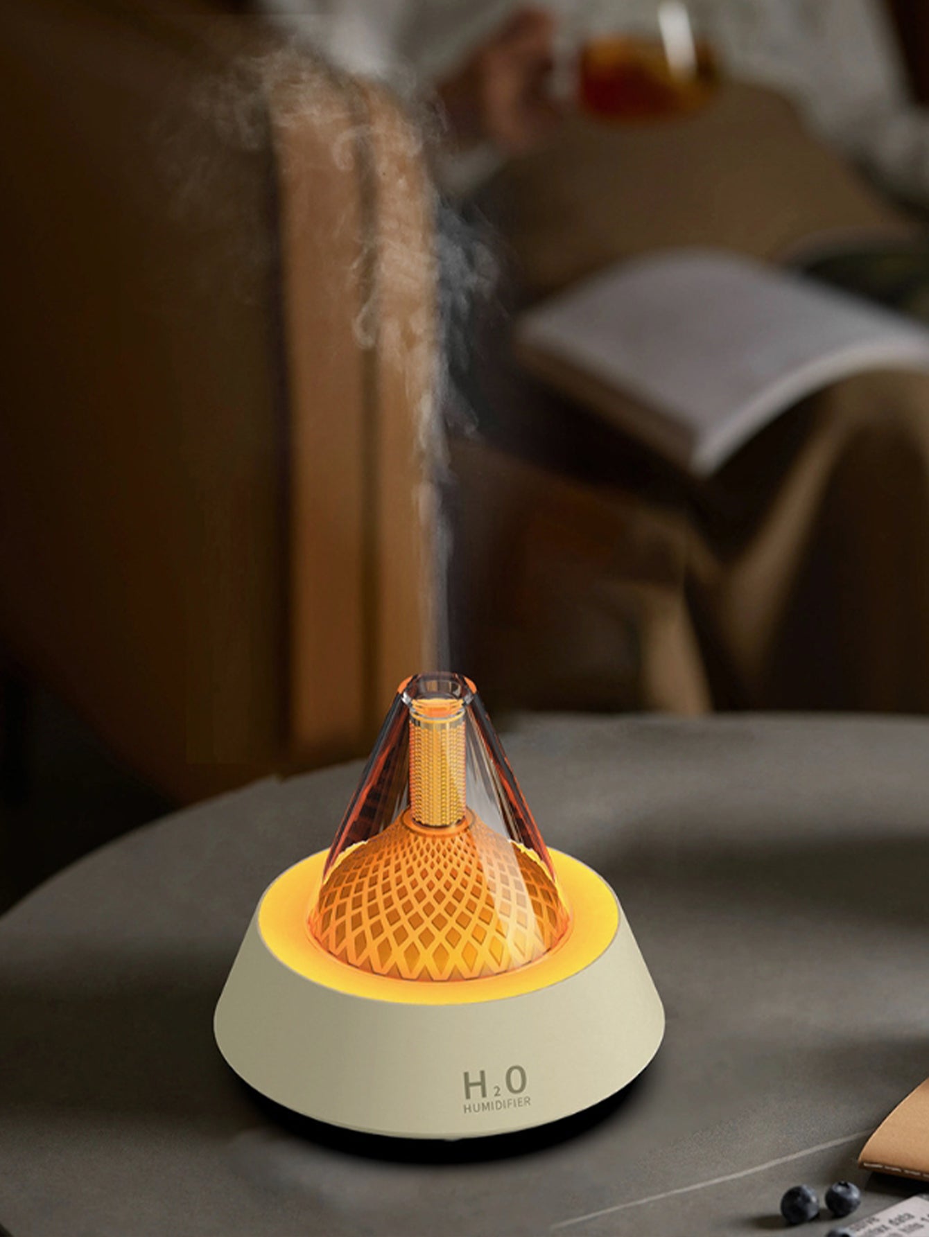 Seven-Color Ambient Light Aroma Humidifier - 2 Styles 2 Colours